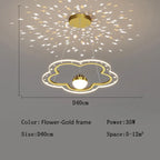 Cloud Flower LED Chandelier: Kid's Bedroom Starry Sky Decorative Lighting Fixture