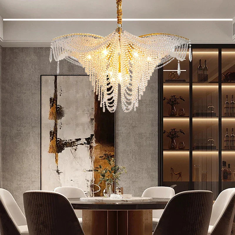 Modern Butterfly Crystal Chandelier Light for Living Room, Dimmable Home Lighting