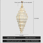 Crystal Large Chandelier for Villa Duplex Loft Stairs, Elegant Hall Pendant Light