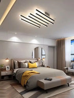 Modern LED Strip Ceiling Chandelier for Living Room, Office, Restaurant, and Bar