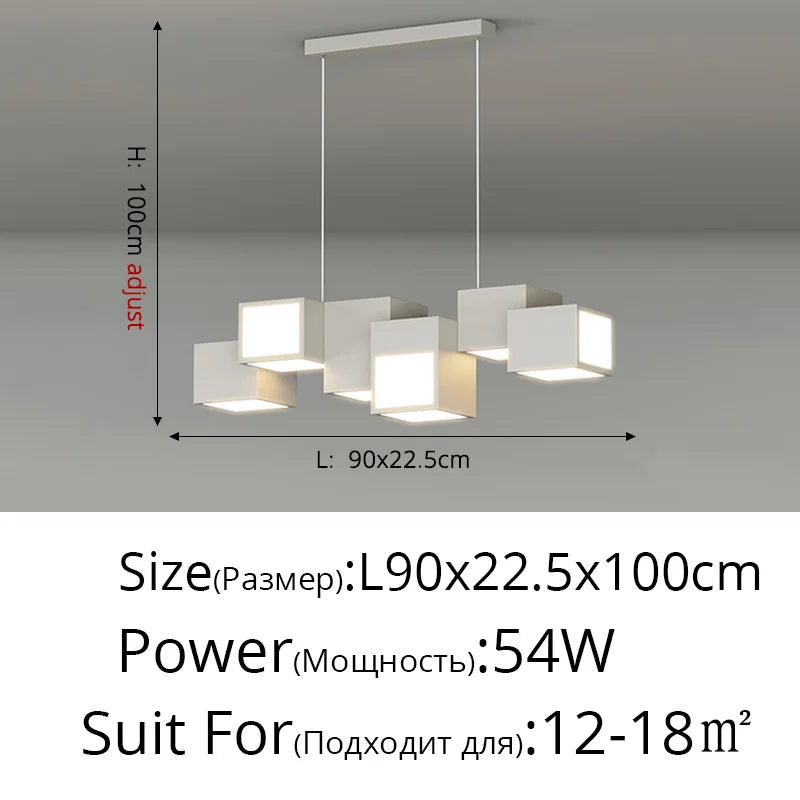 Square LED Chandeliers: Modern Home Indoor Lighting Fixtures for Living, Bedroom, Dining Room
