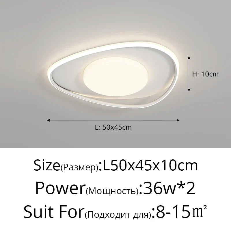 LED Ceiling Lights White Black Infinite Dimming Home Lighting Fixtures