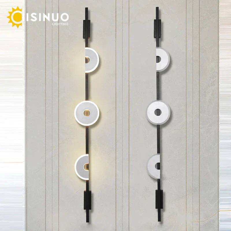 LED Marble Wall Lights - Black Metal Sconces for Living Room, Stairs & Aisle