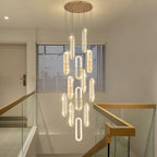 Luxury Crystal LED Chandelier for Staircase and Living Room