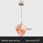 Nordic Flower Glass Pendant Chandeliers for Restaurant Cafe Hotel Decoration