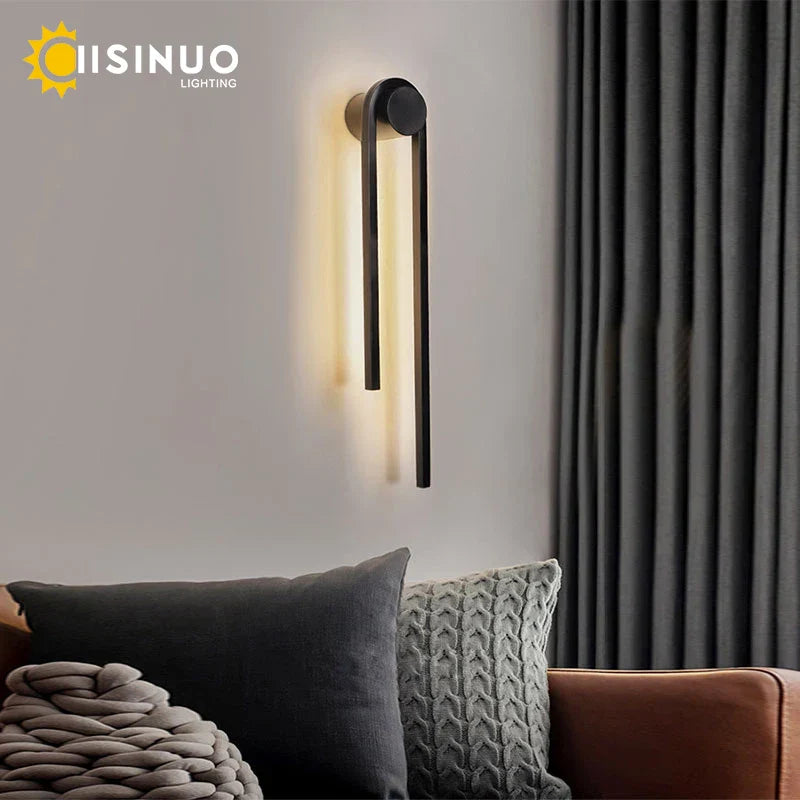 U-Shaped Wall Lamp: Industrial Black Gold Lighting for Home Decor