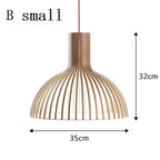 Wooden Birdcage Pendant Lamp: E27 Indoor LED Lighting for Dining Room & Bar