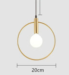 Modern Metal Glass Ball Pendant Lights for Living Room and Kitchen