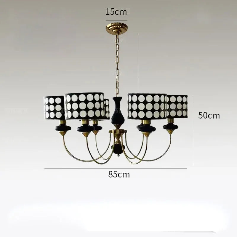 Medieval Fabric Ceiling Chandeliers for Home and Hotel Indoor Light Decoration