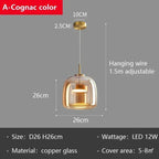 Glass LED Pendant Chandelier for Dining Room Bar Bedroom Decor