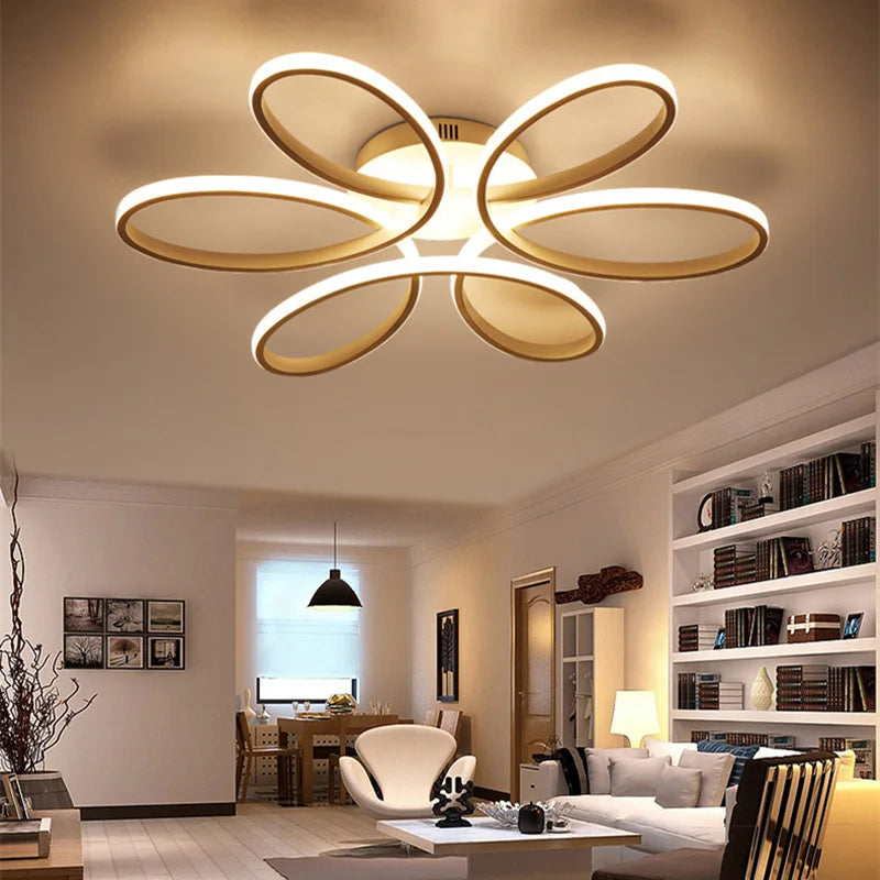 Flower Chandelier: Remote Control LED Ceiling Lamp for Modern Nordic Bedroom & Living Room