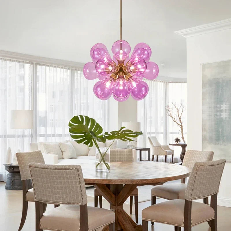 Glass Bubble Chandelier Ceiling Pendant Light for Modern Living Room Decor