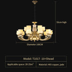 Luxury Natural Jade Chandelier for Duplex Villa and Restaurant, Guangdong Lamps