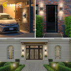 Outdoor LED Wall Light Dusk to Dawn Sensor Matte Black Waterproof Sconce