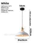 Vintage Pendant Ceiling Light for Home and Restaurant, Macaron Colors Hanging Lampshade