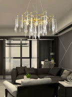 Large Droplet Crystal Chandelier: Modern Bedroom & Restaurant Pendent Lamp