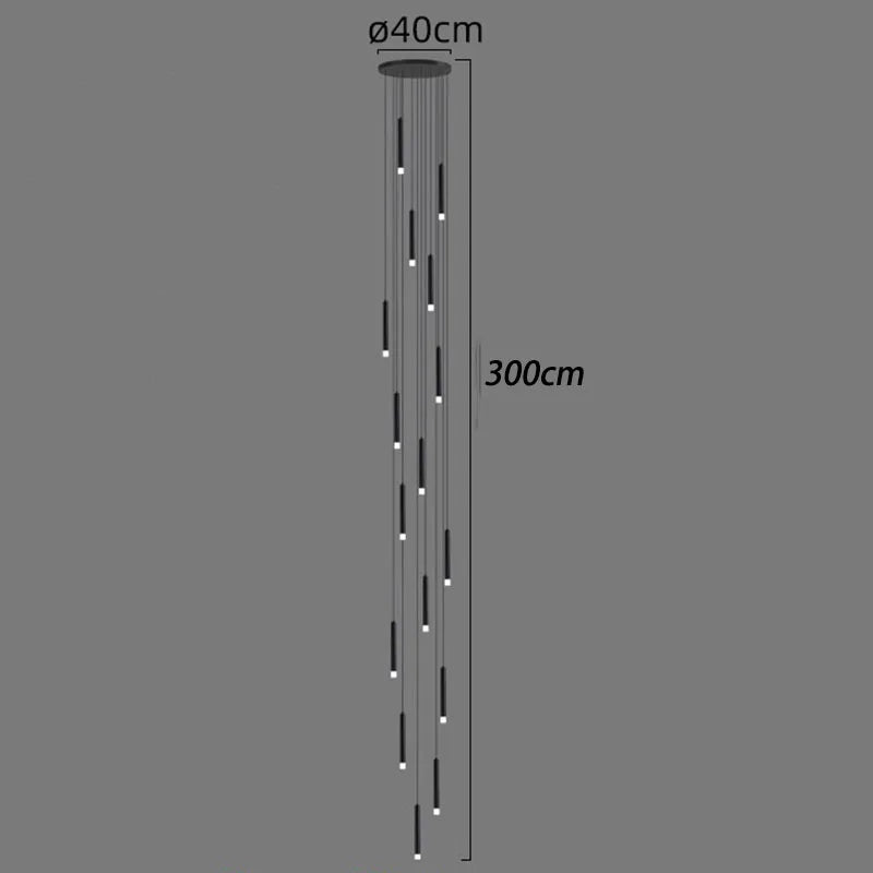 LED Staircase Chandeliers: Modern Pendant Light Lamps for Living Room Decor