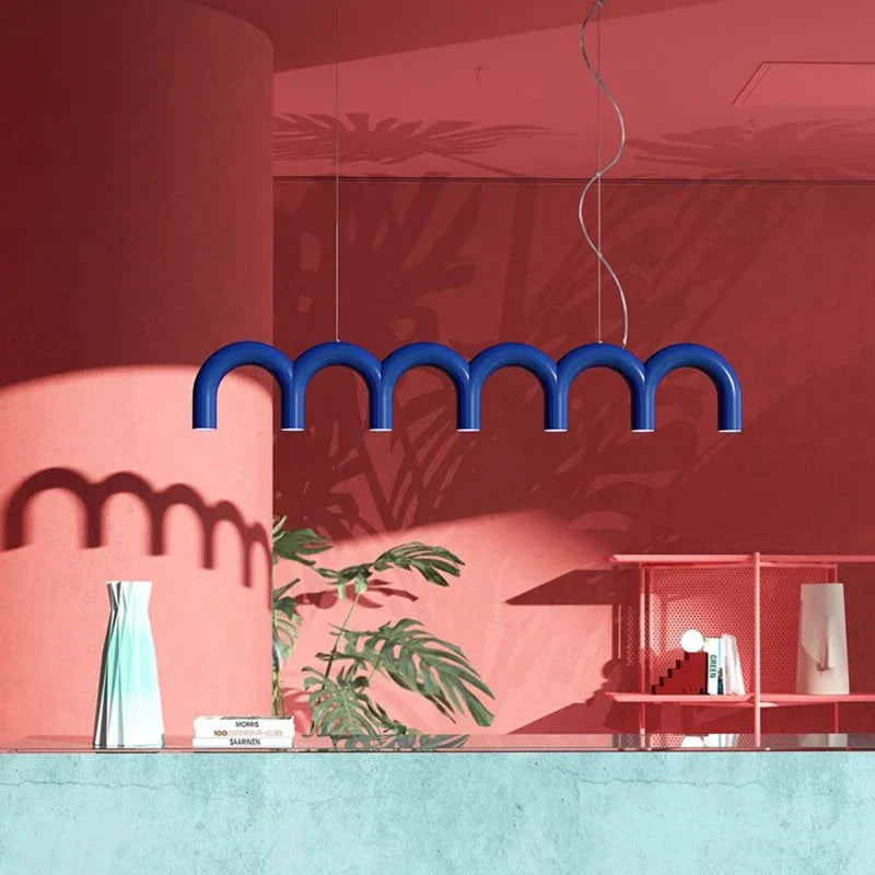 U-Shaped LED Chandelier: Modern Art Pendant Lamp for Home, Bar, and Dining Decor