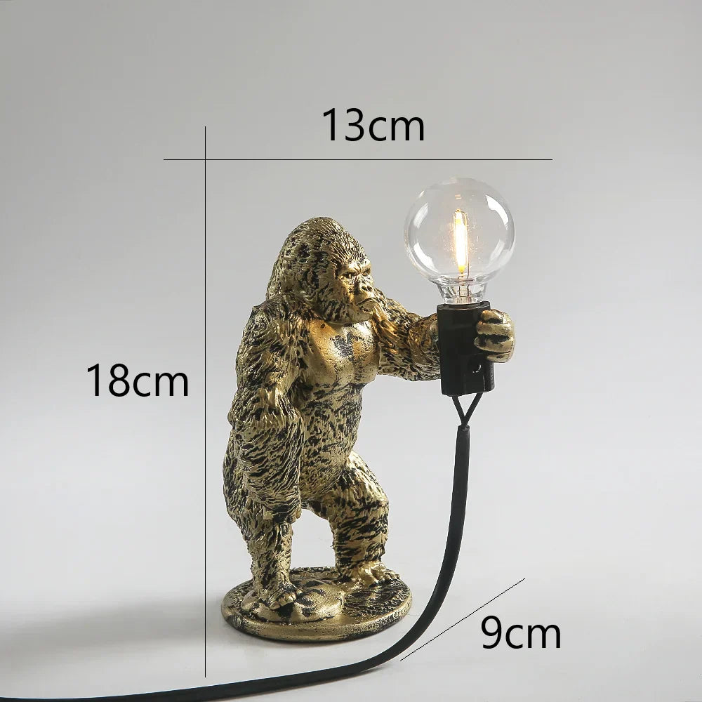 Nordic King Kong Resin Floor Lamp: Modern, Customizable LED Animal Light
