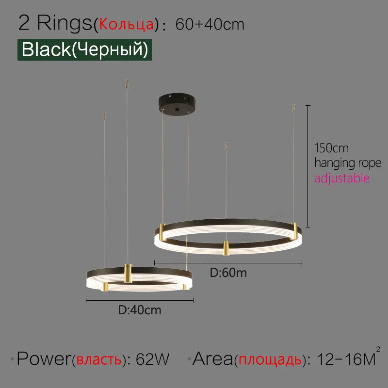 Simple Modern LED Chandelier - Luxury Nordic Design for Living Room, Bedroom, and Restaurant