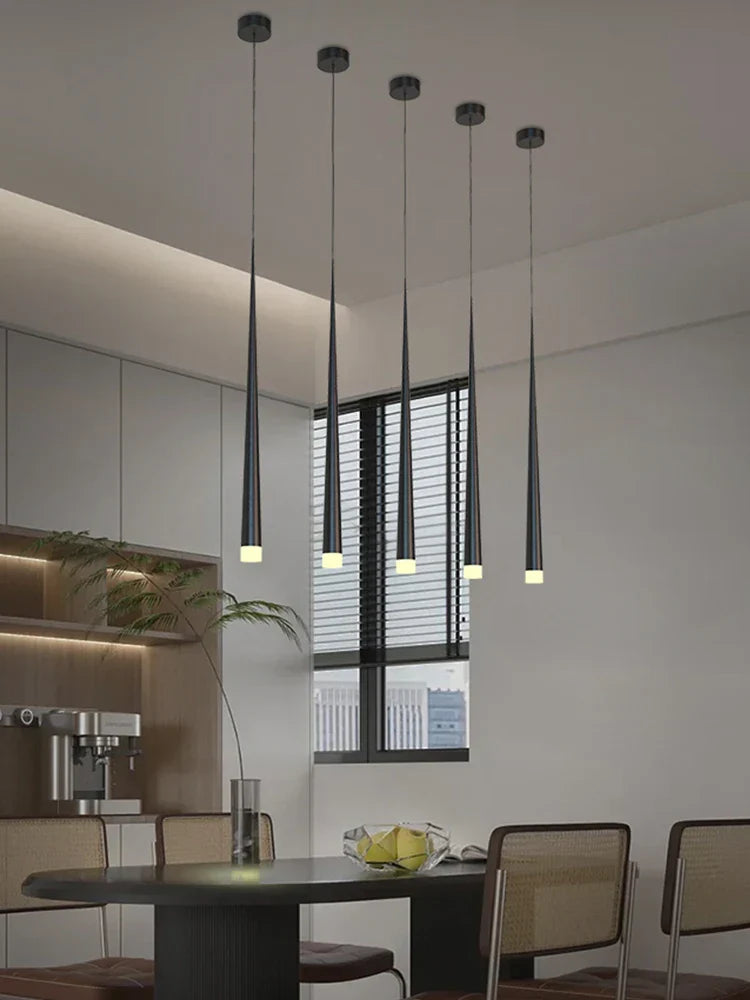 LED Conical Staircase Chandelier Pendant - Modern Duplex Loft Hanging Lights