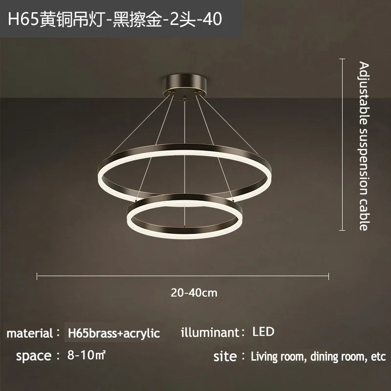 Nordic Circular Chandelier Hanging Pendant Light for Living Room and Dining Room