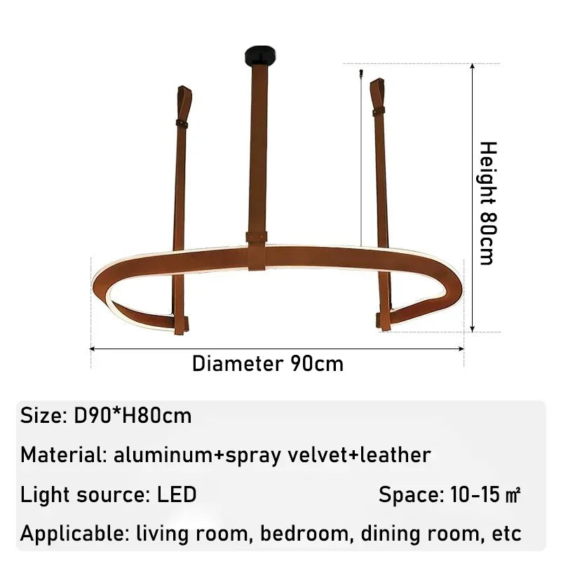 Modern Leather LED Chandelier Dimmable for Home Decoration Lighting Fixtures