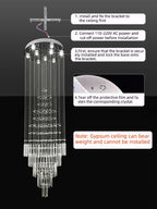 Crystal Chandelier: Modern Nordic LED Pendant Light for Kitchen Living Room Staircase