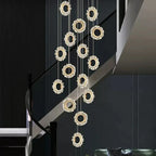 Modern Flower Ring LED Chandelier for High-Rise Duplex Living & Dining Rooms
