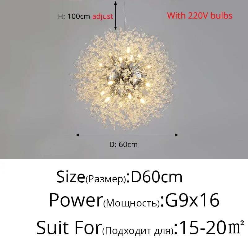 Modern LED Dandelion Chandelier for Home Decor and Lighting