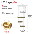 Luxury Crystal Chandelier Modern Led Lighting for Ining Room Staircase Villa Hall