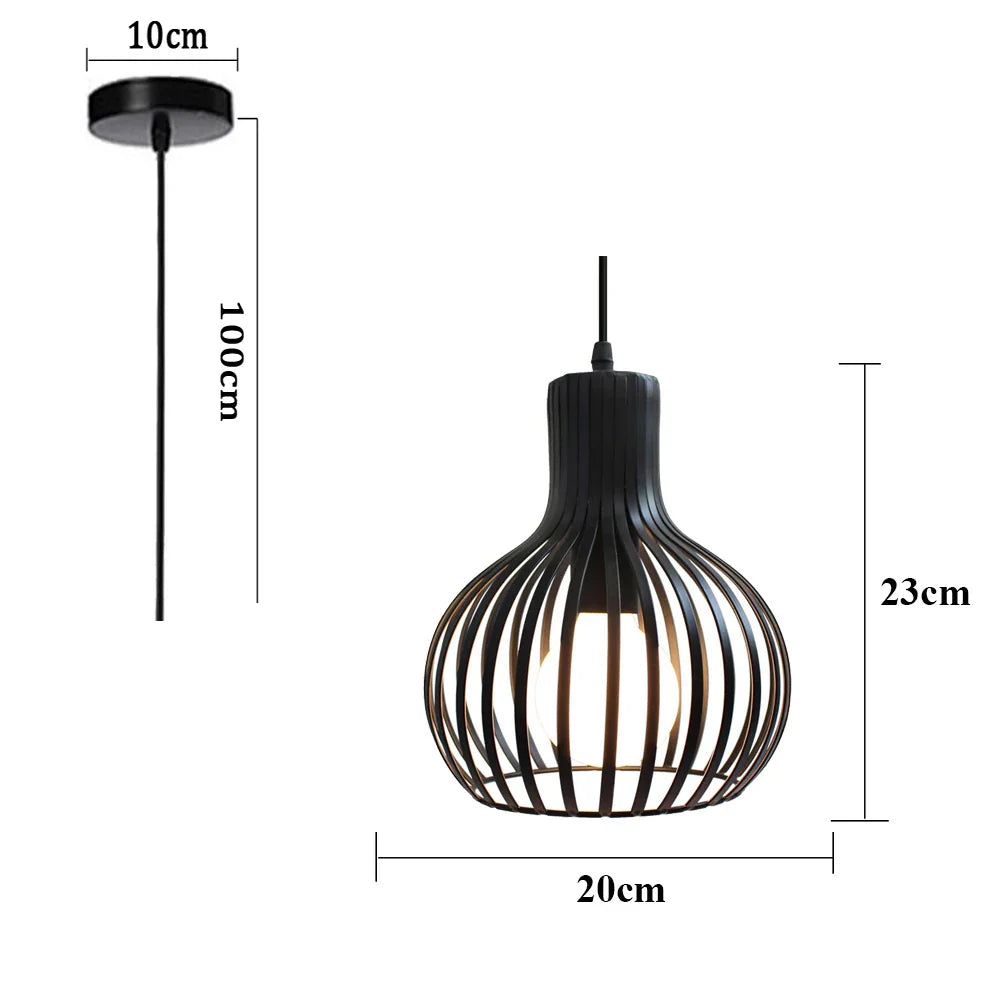 Industrial Cage LED Pendant Light for Modern Vintage Chandelier in Living Room