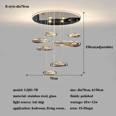 LED Cobblestone Ceiling Chandelier for Home Decor - Modern Living Room Bedroom Lighting