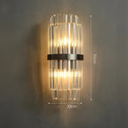 Art Deco Stainless Steel Crystal LED Wall Sconce Black Gold Bedroom Corridor