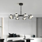 Modern Minimalism Circle Glass Chandelier LED Pendant Lights for Home Decoration