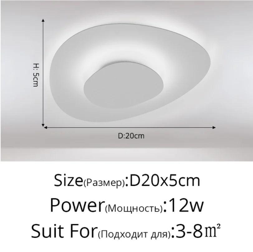 Modern Ripple LED Ceiling Chandelier for Living Room Bedroom Study Decor