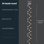 Revolving Stair LED Chandelier - Duplex Villa Hanging Lamp for High-Level Staircase