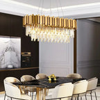 Golden Crystal Chandelier LED Lighting for Dinning Room