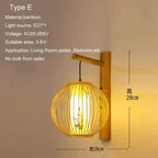Bamboo Wall Lights: Retro Hand-woven Luminaire for Bedroom, Corridor, Hotel, Restaurant Decor