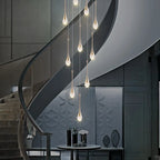Crystal Bubble Chandelier for Duplex Living Room, Rotating Staircase, Villa Lobby