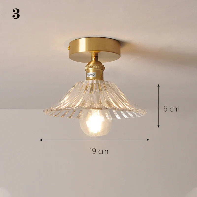Glass Shade Pendant Ceiling Lamp for Kitchen Aisle Bedroom LED Lights Fixtures
