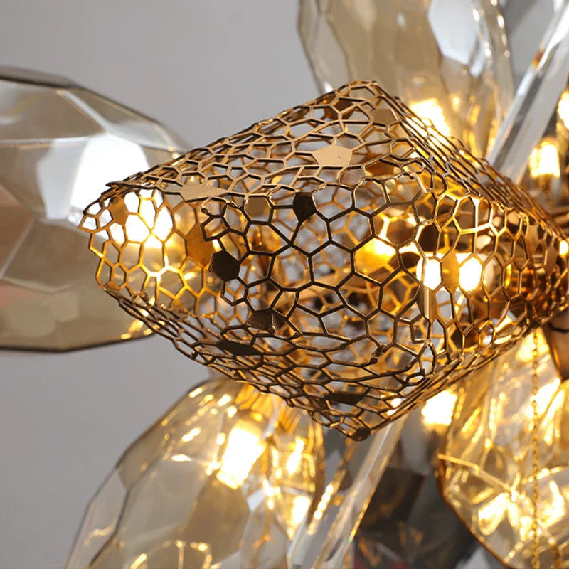 Stainless Steel Crystal Pendant Light Living Room Bedroom Stairs