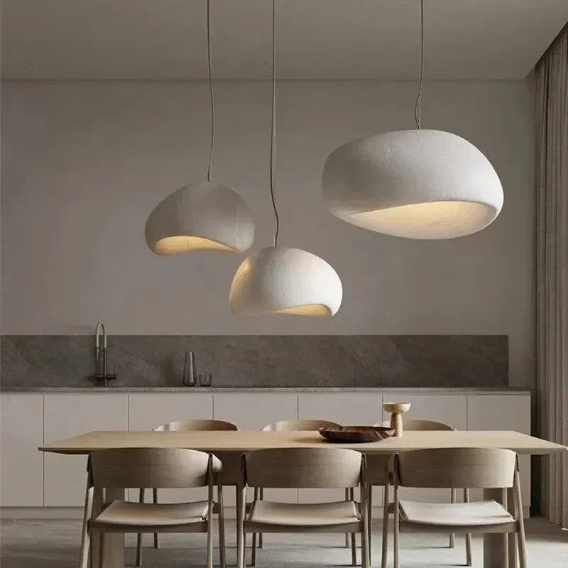 Wabi-Sabi Pendant Light: Minimalist E27 Chandelier for Dining, Living Room, Bedroom