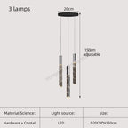 Gold Crystal Stairs Chandelier Luxe LED Pendant Light Luxury Indoor Lighting