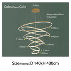 Sophisticated Duplex Living Room Chandelier & LED Circles Lighting Fixtures