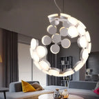 Nordic Sphere Moon Pendant Chandelier for Modern Decor & LED Lighting