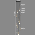 Modern Crystal LED Chandelier: Luxury Pendant Light for Staircase Suspension Island Display