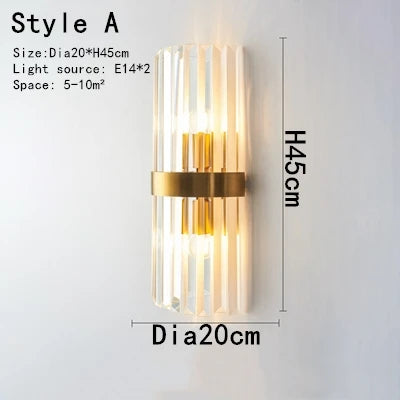 Gold Crystal Bracket Light: Stylish Lighting Fixtures for Home Wall Decor