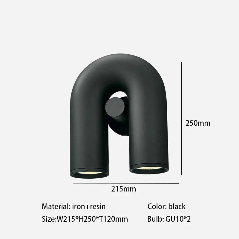 U-shaped Iron Chandelier Modern Minimalist LED Lighting for Home and Restaurant