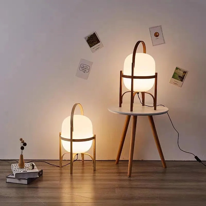 Cestita LED Floor Lamp: Modern Art Wood Light for Living Room, Bedroom & Study